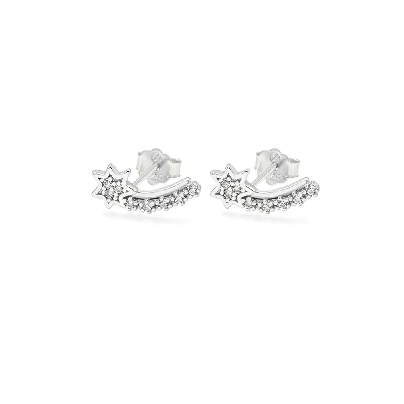 Victorian style earrings-STEW-703, North star-silver color, 5mm width, 13mm high, 1mm thick